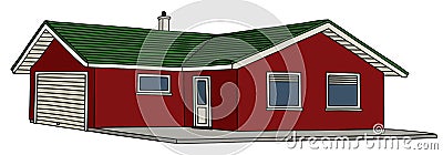 Red small house Vector Illustration