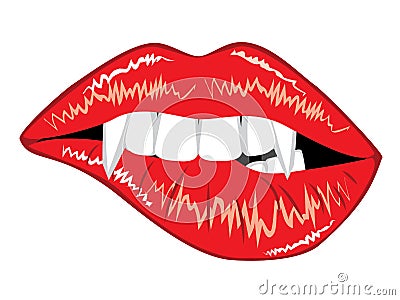 Glamour vampire lips Vector Illustration