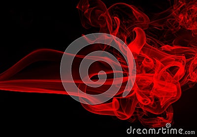 Red smoke abstract on black background, fire disign Stock Photo
