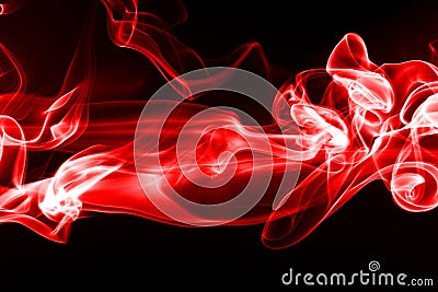 Red Smoke on black background. fire design and abstract art Stock Photo