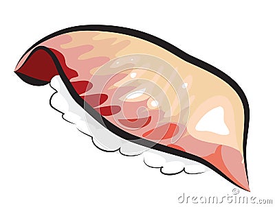 Red Snapper Sushi Vector Illustration