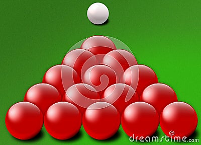 Red snooker balls triangle Cartoon Illustration