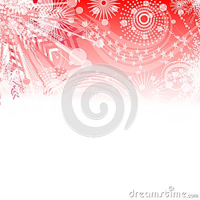Red Snowflake Background Stock Photo