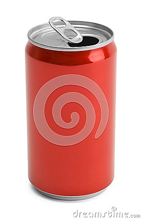 Red Soda Can Open Stock Photo