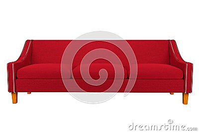 Red Sofa and Chair fabric leather in white background for use in graphics, photo editing, sofas, various colors, red, black, green Stock Photo