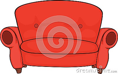 Red sofa Vector Illustration