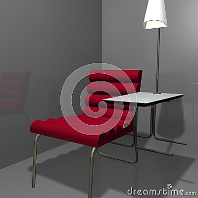 A red soft easy chair Stock Photo