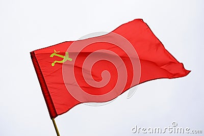 Red Soviet USSR flag Stock Photo