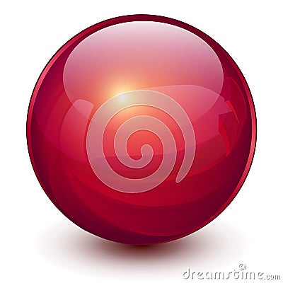 Red sphere 3D Vector Illustration