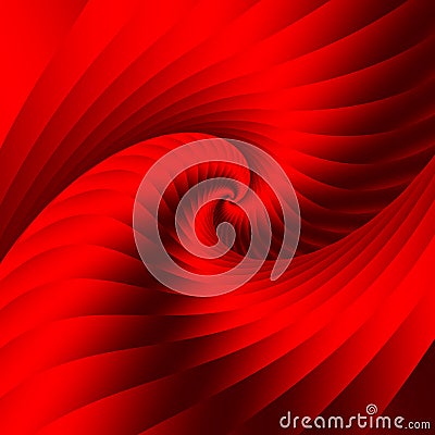 Red spiral element. Geometric Spatial Structure. Beautiful abstract background. Vector Illustration