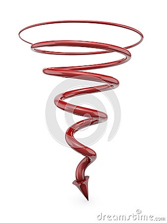 Red spiral line with arrow Stock Photo