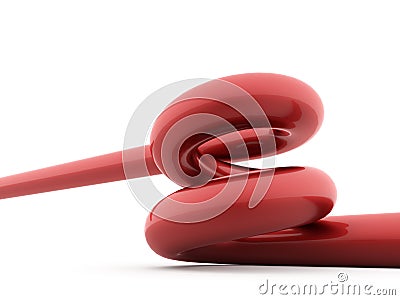 Red spiral spring rendered Stock Photo
