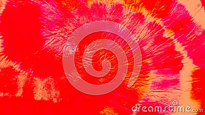 Red Spiral Tie Dye Batik. Flush Swirl Watercolor Splash. Roseate Aquarelle Texture. Coral Batik Brush Banner. Blush Dirty Art Pain Stock Photo