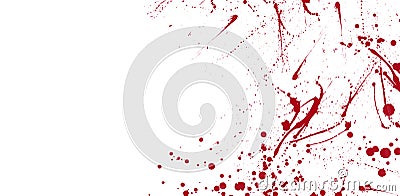 Red splashes and blots. Spots on a white background. Illustration. Stock Photo
