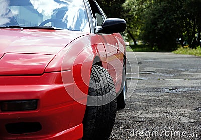 Red sport car Stock Photo