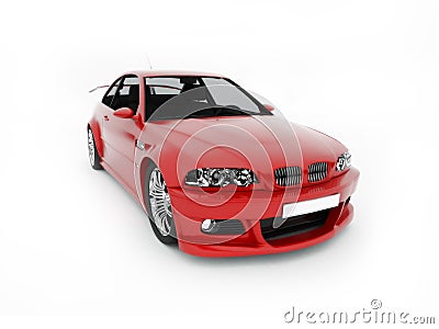 Red sport-car front view Stock Photo