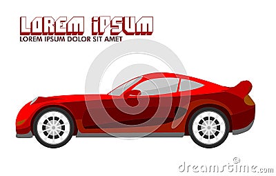 Red Sport Car Illustration Vector Illustration