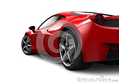 Red sport car on white background Stock Photo