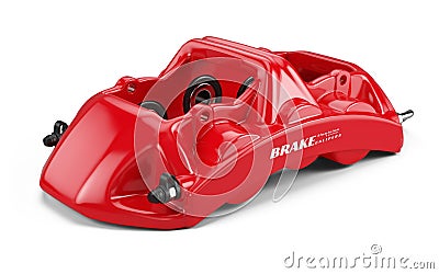 Red Sport Racing Calliper isolated on white background Stock Photo