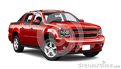 Red sport utility truck Stock Photo