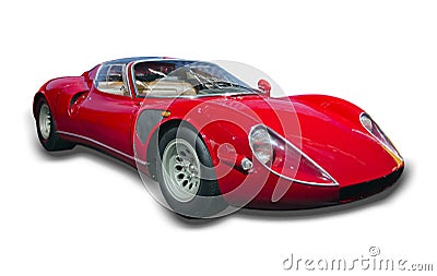 Red Sports Car Isolated Editorial Stock Photo