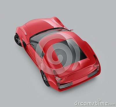 Red sports car isolated on gray background Stock Photo