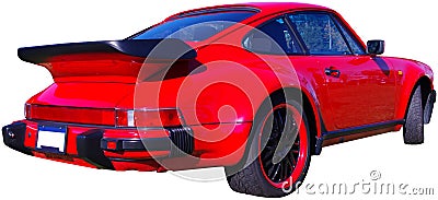 Red Sports Car Isolated Stock Photo