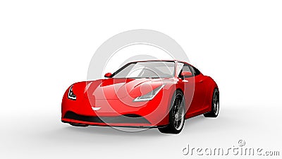 Red sports car isolated on white Stock Photo