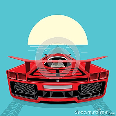 Red sports car Vector Illustration