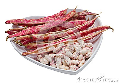 Red spotted kidney beans Stock Photo