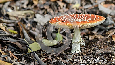 Red Toadstool in the woods Stock Photo
