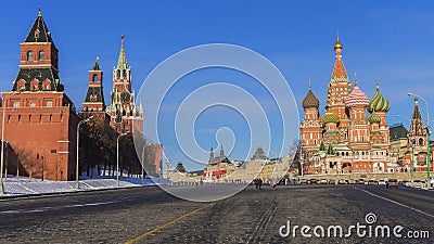 Red Square (Kremlin and St. Basil's Cathedral.) Moscow, Russia Stock Photo