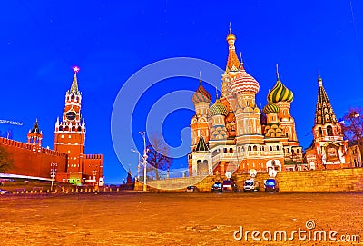 Red Square in Moscow at night Stock Photo