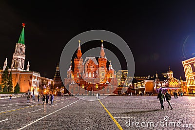 Red square Moscow at Night Editorial Stock Photo