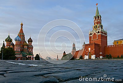 Red Square Moscow and St. Basil Cathedral Stock Photo