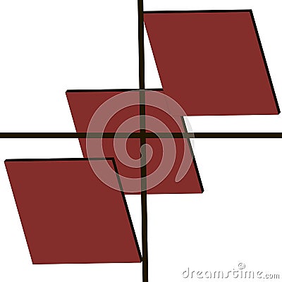 Red squares on a white background Stock Photo