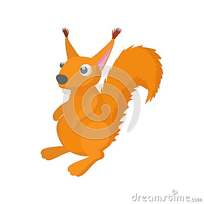 Red squirrel icon, cartoon style Vector Illustration