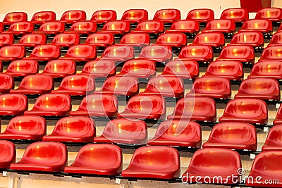 Red Stadium Chair , Bangkok in Thailand Stock Photo