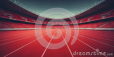Red Stadium Coverage Texture, Treadmill Textured Background, Jogging Field Pattern, Rubber Crumb Track Stock Photo