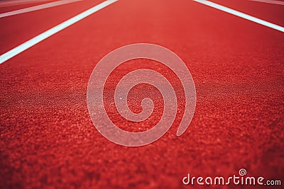 Red Stadium Coverage Texture, Treadmill Textured Background, Jogging Field Pattern, Rubber Crumb Track Stock Photo