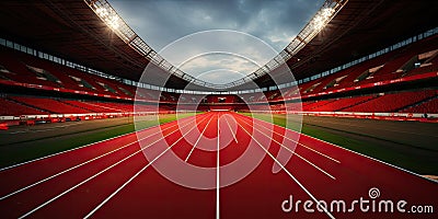 Red Stadium Coverage Texture, Treadmill Textured Background, Jogging Field Pattern, Rubber Crumb Track Stock Photo