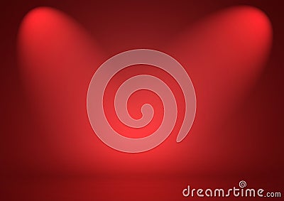 Red stage background for products display Stock Photo