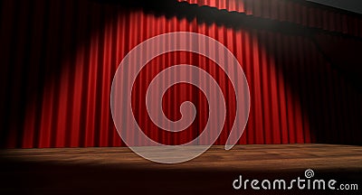 Red Stage Curtain Stock Photo