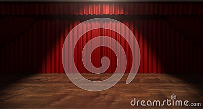 Red Stage Curtain Stock Photo