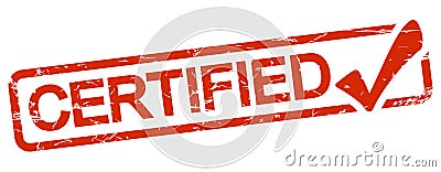 red stamp with text certified Vector Illustration