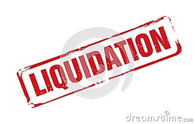 Red stamp and text LIQUIDATION. Vector Illustration Stock Photo