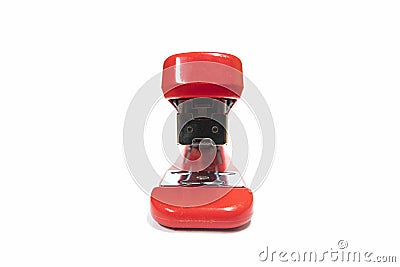 Red Stapler isolated on white background Stock Photo