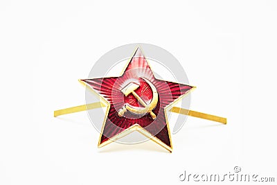 Red star with a sickle and a hammer from the USSR Stock Photo