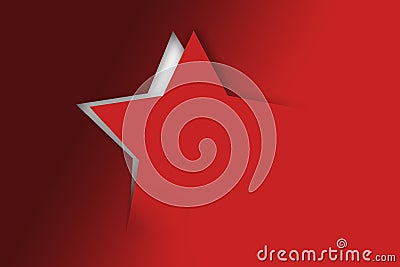 Red star on white star Stock Photo