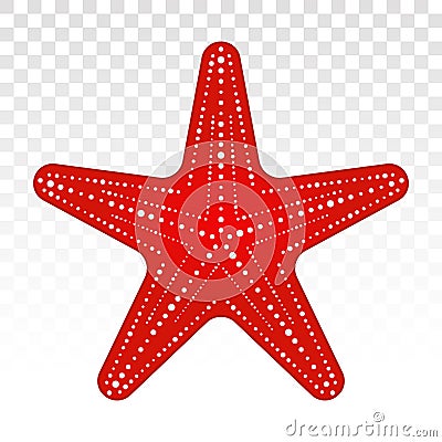 Red starfish / sea stars flat icon for apps and websites Vector Illustration